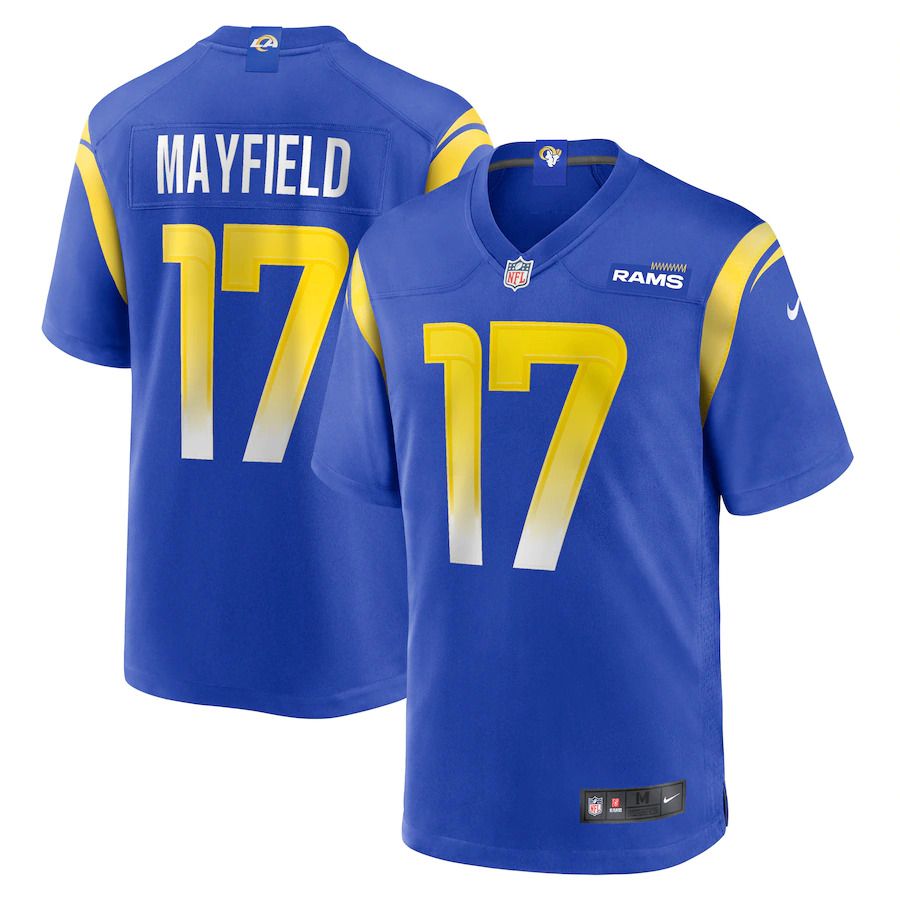 Men Los Angeles Rams 17 Baker Mayfield Nike Royal Game Player NFL Jersey